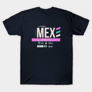 Mexico City (MEX) Airport Code Baggage Tag T-Shirt